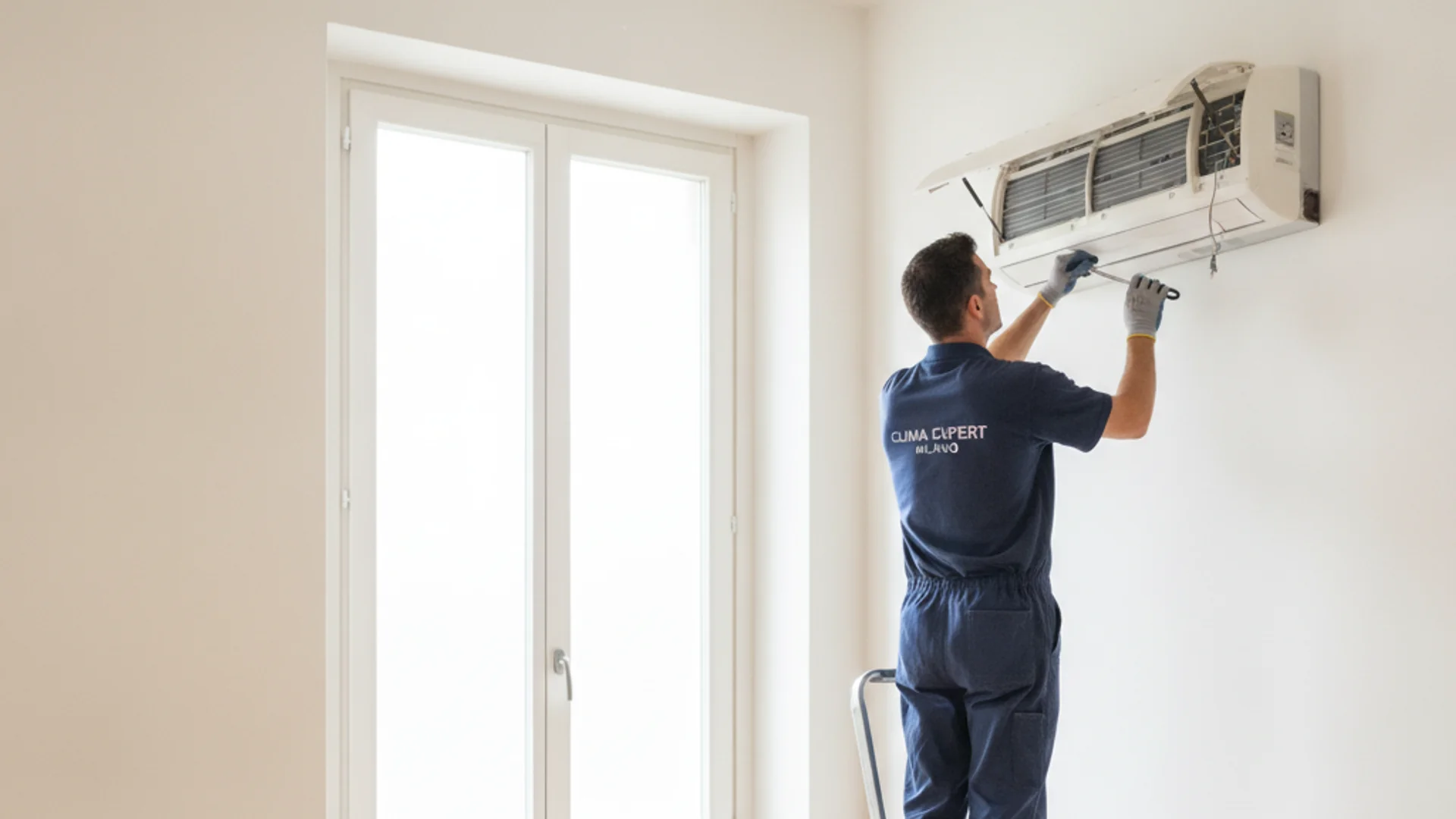 Assistenza Condizionatori Milano — tecnico ripara un climatizzatore